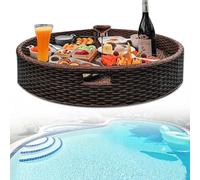 Plateau à goûter flottant pour piscine - Table flottante extra large avec poignées pour fêtes