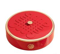 Plateau à goûter polyvalent avec sections de rangement pour bonbons et noix, offrant un moyen élégant et efficace d'organiser les fruits secs et les friandises pour les événements (rouge)