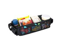 Plateau à goûter pour poussette - En tissu Oxford - Organiseur et sac | Caddy universel pour poussette avec porte-gobelet et embout pour collations - Pour accessoires de bébé