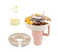 Plateau à goûter pour tasse Stanley de 1200 ml | 4 compartiments en silicone - Kit d'accessoires pour tasse Stanley, poignée inférieure et couvercle de paille, convient aux tasses Quencher H2.0 de 1,2