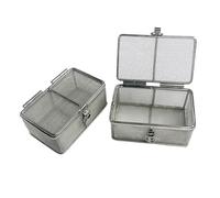 Plateau à instruments Plateau de stérilisation pour instruments en acier inoxydable 304 Paniers perforés en maille Paniers de stérilisation pour instruments d'opération chirurgicale ( Size : 8*8*5cm )