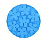 Plateau à lécher en silicone pour animal de compagnie, tapis d'alimentation en forme de fleur, bol d'alimentation lente, tapis de dressage pour chat (bleu)
