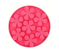 Plateau à lécher en silicone pour animal de compagnie, tapis d'alimentation en forme de fleur, bol d'alimentation lente pour chat, tapis d'entraînement à lécher pour chat (rouge)