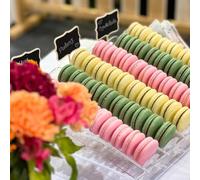Plateau à macarons en acrylique avec composants emboîtables pour un assemblage sécurisé Aucun matériel nécessaire Convient pour une installation et une panne fréquentes (4 bacs)