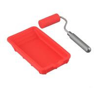 Plateau à outils de peinture, ensemble de pinceaux en silicone avec base antidérapante et poignée ergonomique, kit de peinture réutilisable pour rénovation de maison et art mural