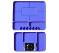 Plateau à outils en silicone pour petites pièces, support de rangement antidérapant avec design empilable pour atelier, garage, tiroir, tri des vis et des embouts, accessoires