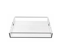 Plateau à Parfum Plateaux de Service rectangulaires Transparents avec poignée for Boissons, Fruits, gâteaux et Jouets