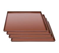 Plateau à pâtisserie en silicone, 4pcs de déshydrateurs résistants à la chaleur pour fruits, viande, pizza / 12x10 pouces
