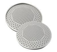 Plateau à pizza perforé sans bords, 3 pièces Pour La Pizza | Plat à pizza rond perforé épaissi, plat de cuisson rond, filet à vapeur(12-inch)