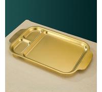 Plateau à rôtir coréen en acier inoxydable avec sections divisées pour organiser les repas et la contamination croisée pendant le chauffage (Gold3)