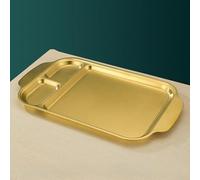 Plateau à rôtir coréen en acier inoxydable avec sections divisées pour organiser les repas et la contamination croisée pendant le chauffage (Gold4)