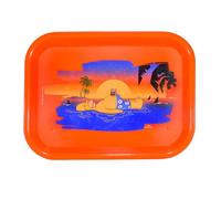 Plateau à rouler officiel 19 x 25 cm - Articles pour fumeurs - Accessoires pour cigarettes - Plastique recyclable - Cadeau original (plage)