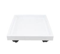 Plateau à Roulettes Blanche, pour Pot de Fleurs Support Mobile en Résine | Roulettes sous Base, Récupération des Gouttes, pour Balcon, Extérieur et Seaux