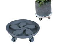 Plateau à roulettes pour jardinières, Support pour Plantes, Support Rond pour Pots de Fleurs, Palette Universelle, Soucoupe Robuste pour Plantes d'intérieur, Gris, 34 cm