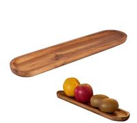 Plateau à saucisses - En bois naturel - 40 x 10 x 2 cm - Longs plateaux de service multifonctionnels - Plateau de cuisine élégant - Présentoir à entrées, desserts, fromages, snacks, sushi