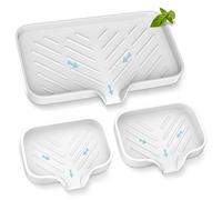 Plateau à Savon de Cuisine, Plateau d'évier de Cuisine, Porte-éponge de Cuisine Auto-drainant, Porte-Savon en Silicone de qualité supérieure pour Salle de Bain, Cuisine, comptoir, évier, Organisateur