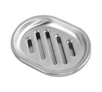 Plateau à savon en métal - Porte-savon - Design léger surélevé - Antidérapant - Organiseur de salle de bain - Douche pratique - En acier inoxydable - Pour cuisine, buanderie, travail