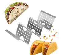 Plateau à Taco Rack - de Support Durable pour Taco - Serveur Multi-Fentes en Acier Inoxydable - Grand récipient Chauffant pour Tortillas - pour Les fêtes, Les Hot-Dogs, Les Nachos, Les entrées