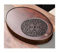 Plateau à thé domestique - Petit plateau de stockage d'eau ovale en bois massif - Service à thé chinois Gongfu