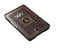 Plateau à thé en bambou Plateau à thé en bambou, vaisselle portable, rectangulaire, for cérémonie du thé, table à thé Chaban, double usage, drainage, stockage de l'eau(Blessing 36.5cm)