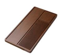 Plateau à thé en bambou Plateau à thé entier en bois massif salon maison drainage petite table infusion sèche Kung Fu mer(60x32x3CM)