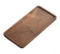 Plateau à thé en bois conçu pour l'infusion à sec avec influence chinoise classique et esthétique intemporelle (petit rectangle)