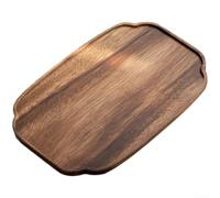 Plateau à thé en bois de noyer naturel pour table à thé sèche avec pieds antidérapants de forme minimaliste et savoir-faire constant (bégonia)