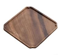 Plateau à thé en bois de noyer pour l'organisation de la table à thé sèche, servant de support de casserole et de plate-forme d'infusion avec ton naturel chaud (dentelle de forme carrée)