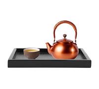 Plateau à thé en Bois, Plateaux Service Rectangle Noire Assiette de Repas pour Le Petit-déjeuner au lit, déjeuner, dîner, Patio, Salle de Bains, Restaurant, Barbecue, fête(22x15cm)