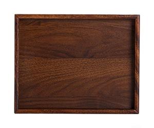 Plateau à thé en bois poli à la main avec poignées symétriques pour un transport sécurisé tout en servant du café ou des collations de l'après-midi (25 x 20 x 2,6 cm)