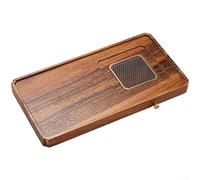 Plateau à thé en noyer avec inserts élégants en alliage de zinc pour un look raffiné lors du service du thé à la maison (signification)