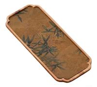 Plateau à thé en noyer de style vintage avec motif nuage sculpté à la main, imperméable pour la préparation du thé, petit plateau en bois pour un usage domestique (C)