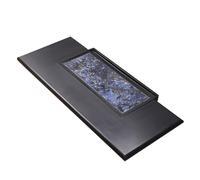 Plateau à thé Goldstone - Plateau à thé en pierre naturelle chinoise - Table à thé simple - 70 x 35 x 3 cm