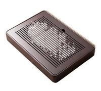 Plateau à thé ménager, Petit Service à thé Sec et égouttoir, Table à thé de Bureau, Plateau en Bambou, Plateau de Rangement(Brown,40cm)