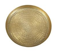 Plateau à thé oriental Zana Gold Ø 33 cm en aluminium avec aspect martelé - Plateau Boho Chic pour une vie tout simplement belle - TSV2000