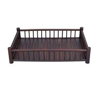 Plateau à thé rectangulaire en bambou Kung Fu, soucoupe, accessoires, récipient de stockage des aliments, décoration chinoise, panier de rangement en bambou naturel fait à la main (Brun foncé)