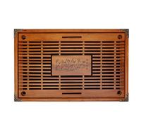 Plateau à Thé Simple, Table à Thé en Bois de Chêne Chinois, Plateau Chinois de Type Tiroir avec une Boule de Vidange et un Tuyau D'eau, Ensemble de Table à Thé Gongfu de Grande(Safran)