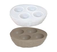 Plateau À Œufs À Quatre Compartiments Avec Cadre Tissé De Pâques - Moule En Silicone | Support De Stockage D'œufs D'aromathérapie, Bricolage Pour Plâtre, Résine Époxy, Artisanat Et Décoration De Vacan