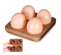 Plateau à œufs en bois pour 4 œufs, récipient de stockage œufs, organisation des à la maison