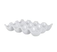 Plateau à Œufs En Céramique à 12 Grilles Oeuf Empilable Diabolique Plateau D'oeufs Livré Avec Couvercle Conteneur D'ornement Boite à Oeufs Pour Frigo Blanche Étagère Compartiment