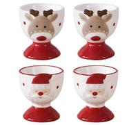 Plateau à œufs en céramique Père Noël Coquetier en céramique Petit outil à vin Accessoires en verre Œuf mignon