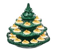 Plateau à œufs en forme de sapin de Noël à 24 trous avec motif festif, idéal pour Thanksgiving, mariage, barbecue, rassemblements de vacances, fête en plein air, pique-nique