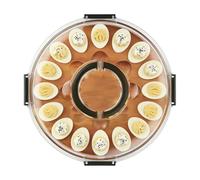 Plateau à œufs Mimosa - Support 24 Emplacements avec Couvercle - Plat à Œufs,pour Traiteur Buffet Plan de Travail Cuisine Maison Fête Apéritif Pâques Action de Grâces Fêtes