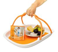 Plateau à une main (plateau à main levée + tapis antidérapant), avec 2 poignées plus stables et sécurisées, pour personnes âgées/handicapés/blessures à la main, aide à la maladie de Parkinson/aide à