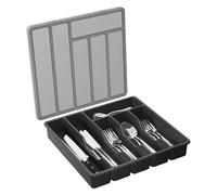 Plateau à ustensiles couvert, organiseur de couverts avec couvercle | Dans le tiroir de cuisine, porte-couverts sur le plan de travail, boîte à couverts en plastique, organisateur de cuillères