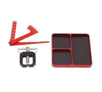 Plateau à vis à vis RC Aluminium ALLIAGE DE Rangement de stockage Plaque de support d'outils avec outil de démontage et règle de réglage pour les voitures de modèle RC (Rouge)