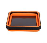 Plateau à vis magnétique pliable en silicone - Boîte de rangement pour outils - Bol pliable de 11,4 cm pour vis, fixations et petites pièces métalliques - Compact - 1,9 à 5,5 cm (orange)