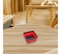 Plateau à vis magnétique pliable en silicone pour le rangement de pièces d'outils, plat de rangement pliable de 11,4 cm avec aimant puissant pour vis, écrous, boulons, S (rouge)
