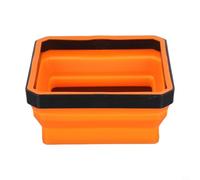 Plateau à vis magnétique pliable en silicone pour le rangement de pièces d'outils, plat de rangement pliable de 11,4 cm avec aimant puissant pour vis, écrous, boulons, S (orange)