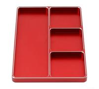 Plateau à vis magnétique pour réparation de voiture télécommandée avec 4 compartiments, compatible avec axial, design portable pour rangement organisé des vis (rouge)